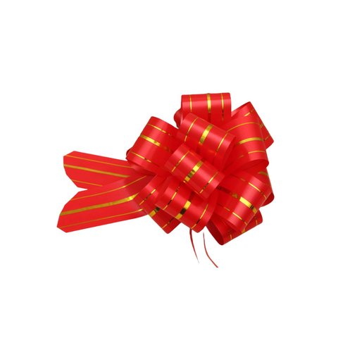 украшение бант-шар Золотые Линии красный 5см бл-8006
