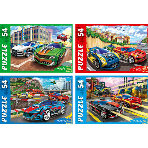 пазл 54 элемента Городские Гонки п54-8516
