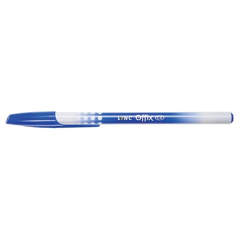 ручка шариковая LINC OFFIX синяя, игольчатый наконечник ручки, масляные чернила, одноразовая