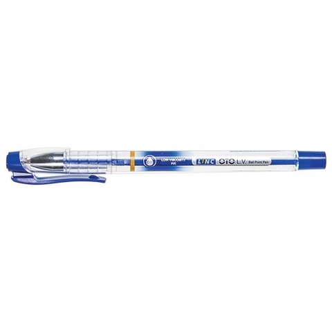 ручка шариковая LINC OTO синяя, конусный наконечник, прозрачный корпус