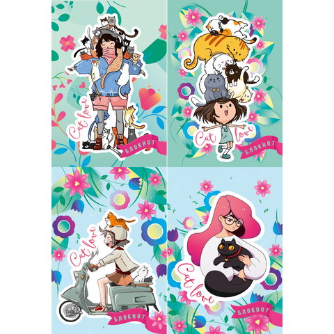блокнот А6 40 листов Аниме-Девчонки на гребне б40-6149