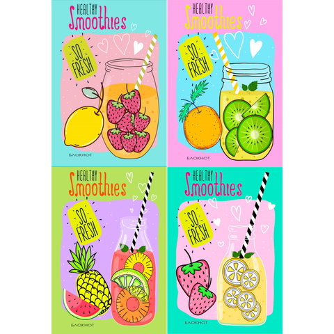 блокнот А6 40 листов Освежающие Фрукты на гребне б40-0262