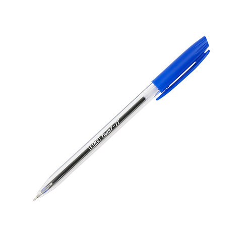 ручка шариковая LINC TWIST-IT синяя, прозрачный корпус, поворотный механизм, игольчатый наконечник