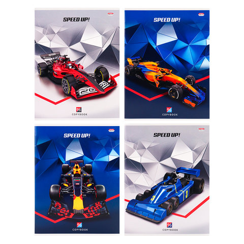 тетрадь 96 листов Королевские гонки в клетку 96-7916