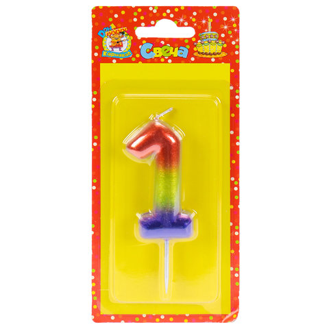 свеча Цифра 1 Сказочный Градиент с-4096