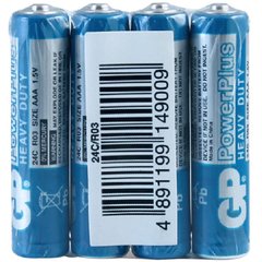 батарейка GP PowerPlus AAA lr03 мини пленка 4шт 10877