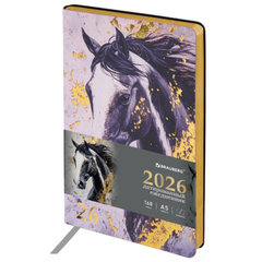 ежедневник А5 датированный интегрированная обложка Majestic horse 117448 2026г