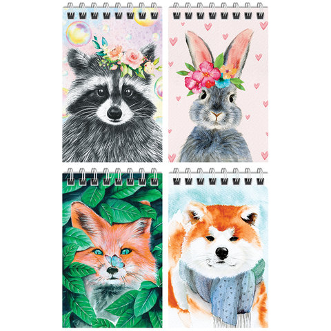 блокнот А7 40 листов Картинки. Watercolors на гребне 41438