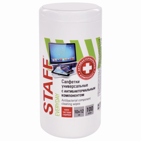 салфетки влажные Staff антибактериальные 513478