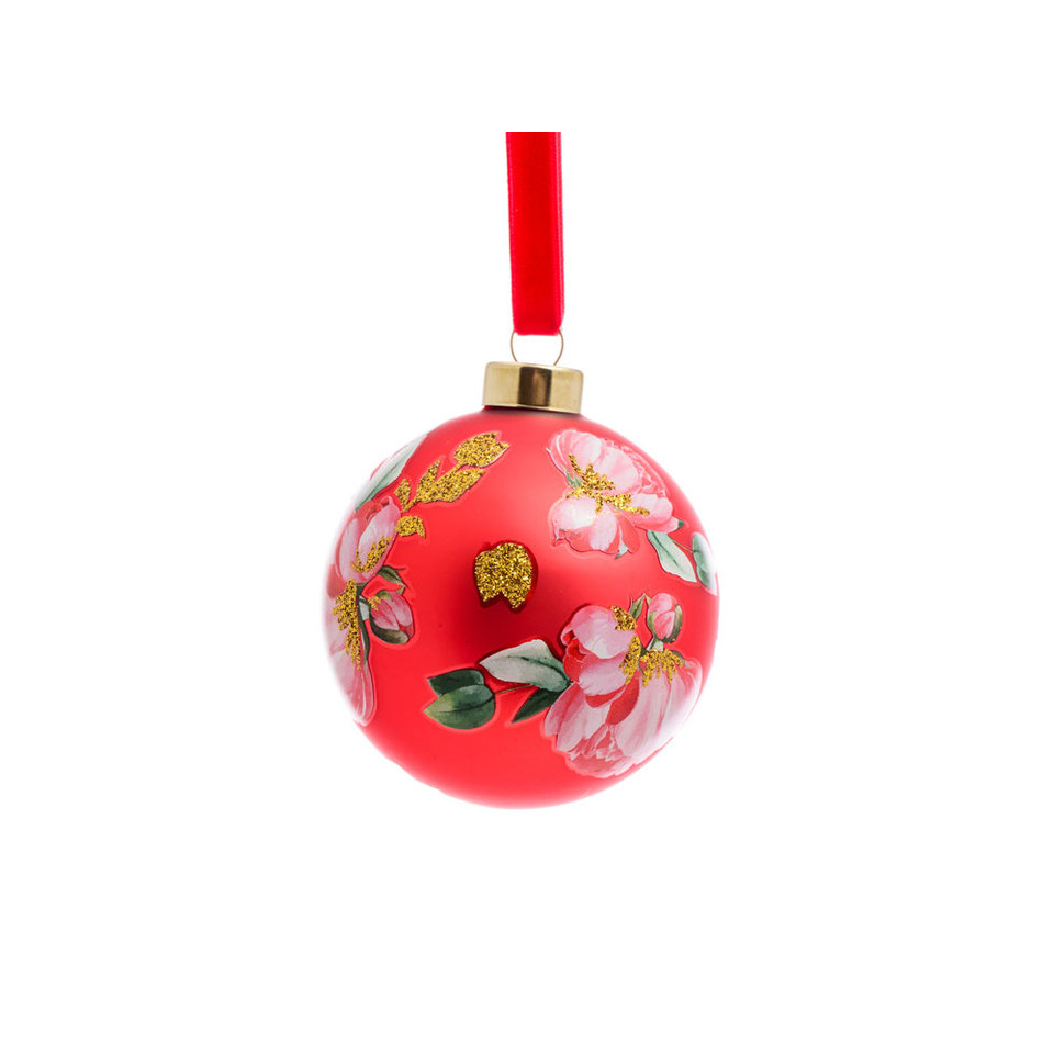 игрушка стеклянная Шар Ботаника 8см 89831