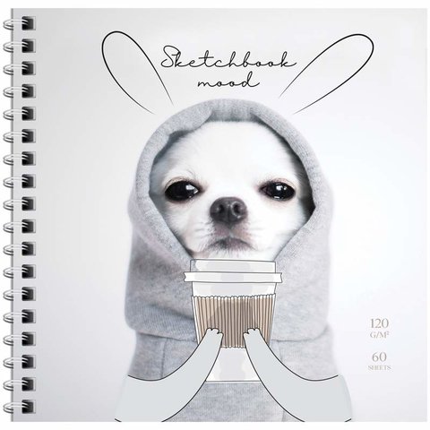 скетчбук А6 60 листов Puppy 120г/м на гребне 44868 337354