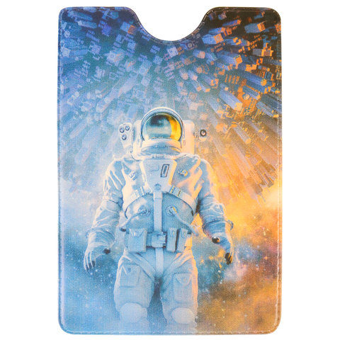 обложка для пропуска Космонавт И Город пвх оп-4868