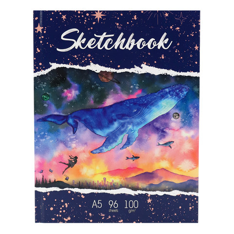 скетчбук А5 96 листов Кит 100г/м с96-1365