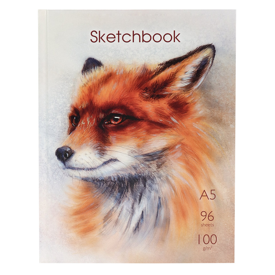скетчбук А5 96 листов Лиса 100г/м с96-1369