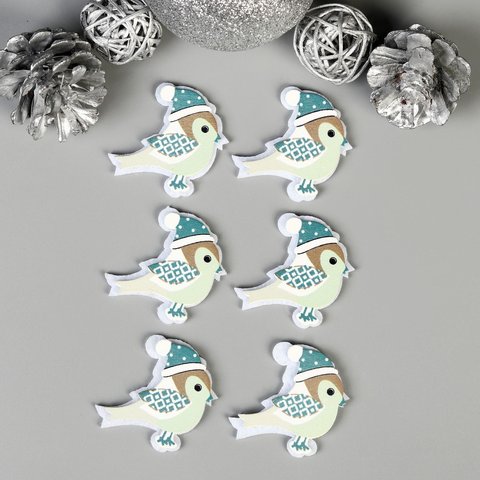 элементы для декора Воробышек В Шапочке войлок 6 штук 3527029