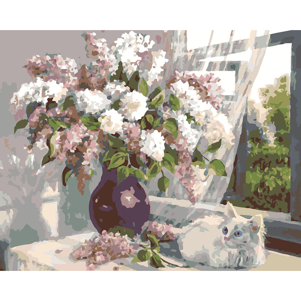 картина по номерам Цветы 40х50см tz13958