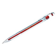 ручка гелевая Berlingo Techno Gel красная прозрачный корпус металлический наконечник 50893