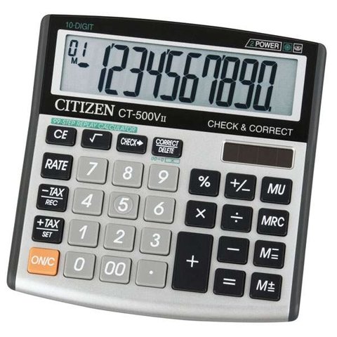 калькулятор настольный 10 разрядов Citizen CT 500V проверка и коррекция
