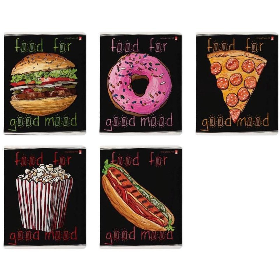 тетрадь 48 листов цв пр Food In Black в клетку 7-48-1179