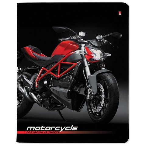 тетрадь 48 листов Спортивные Мотоциклы в клетку 7-48-844