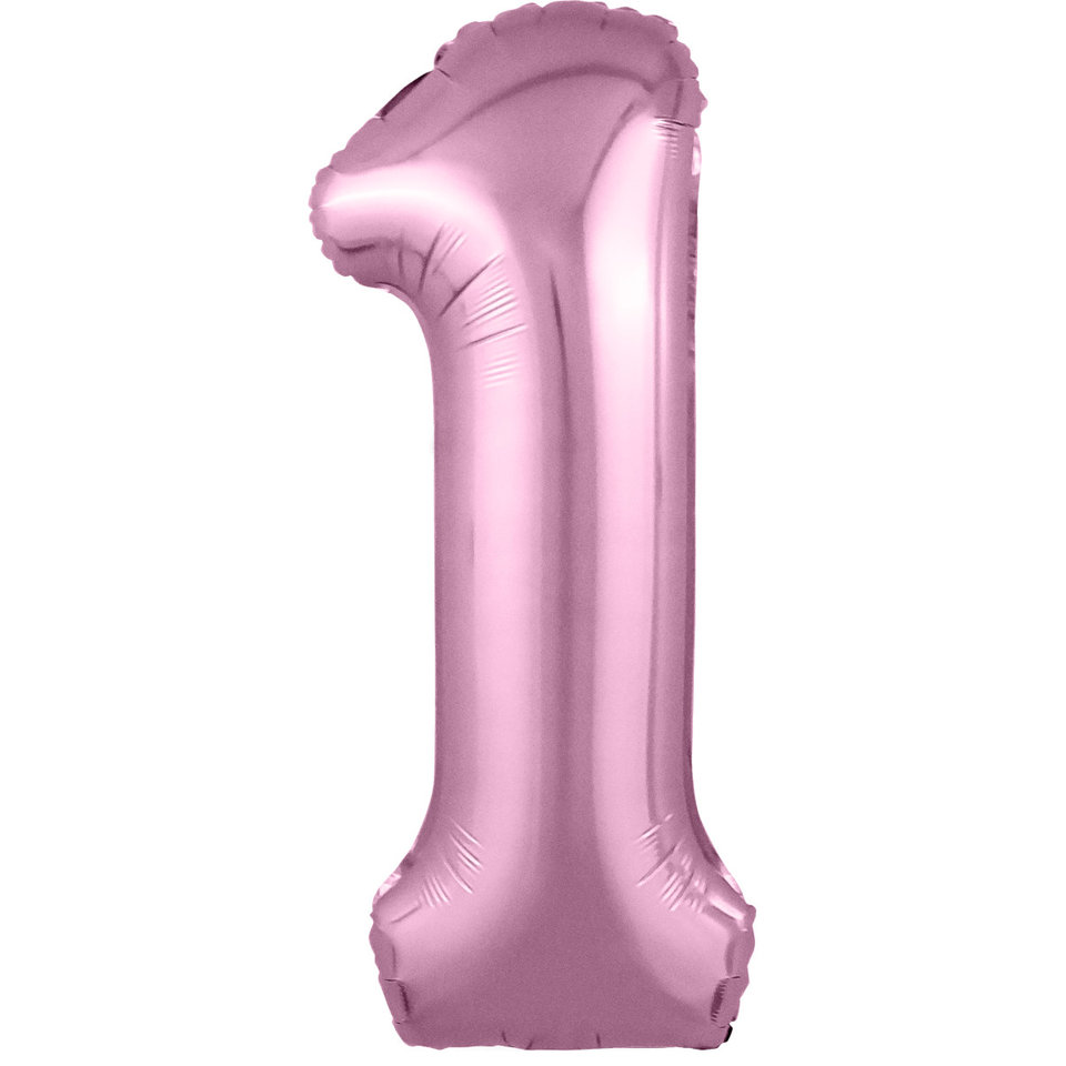 шар фольгированный Цифра 1 фламинго 102см 754474