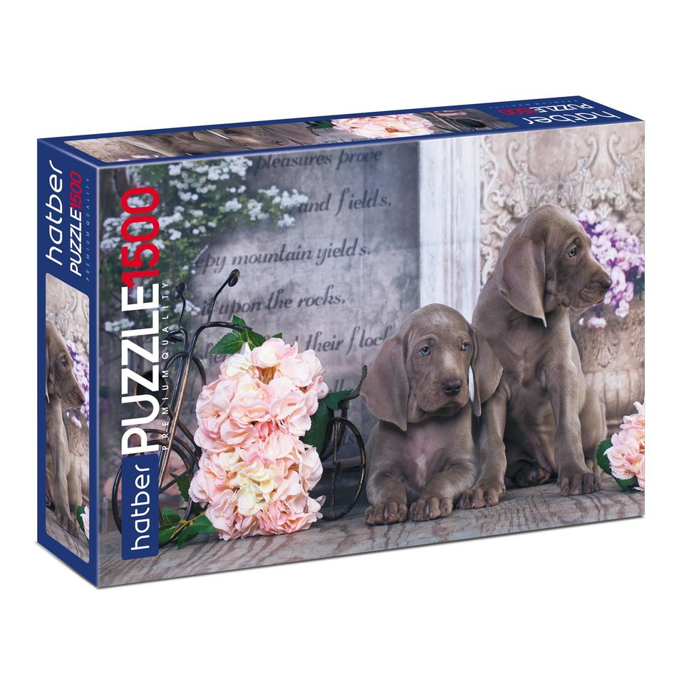 пазлы 1500 Щенки в цветах 18843