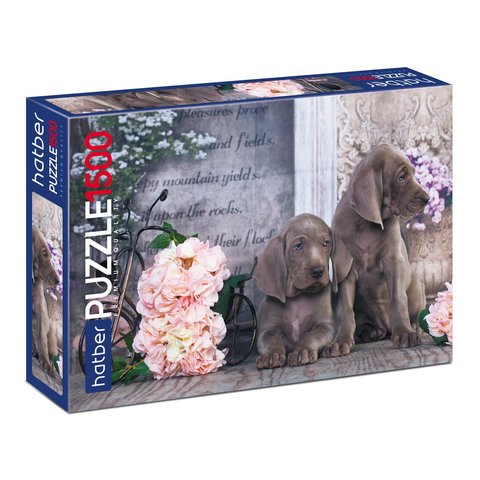 пазлы 1500 Щенки в цветах 18843