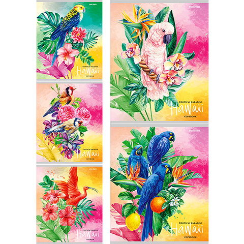 тетрадь 48 листов Цветы И Райские Птицы в клетку 48-2745