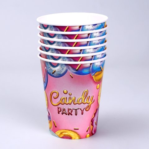 стаканы бумажные Candy Party 250мл 6шт 7664971