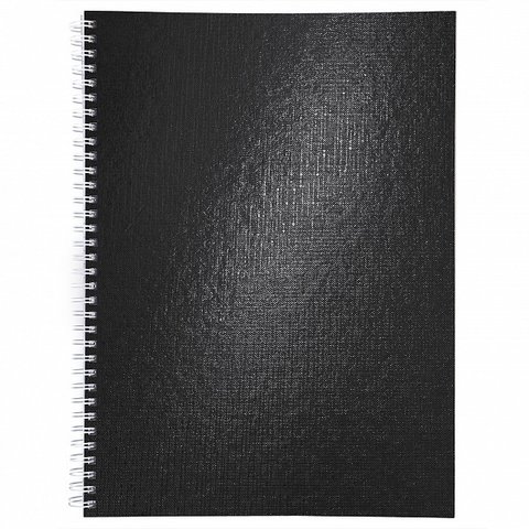 тетрадь А4 96 листов бумвинил офсет черный в клетку на гребне 077202