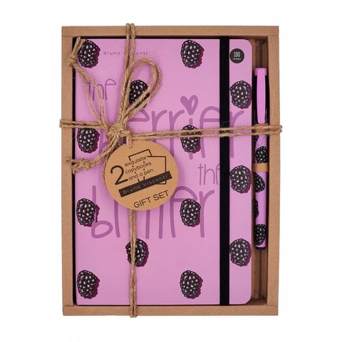 записная книжка А5 100л Ягоды ежевика набор с ручкой 3-477 07-2