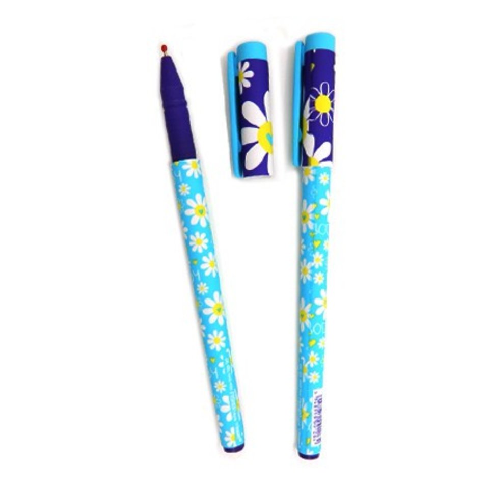 ручка шариковая Vinson Ромашки синяя CS-48 CO-24