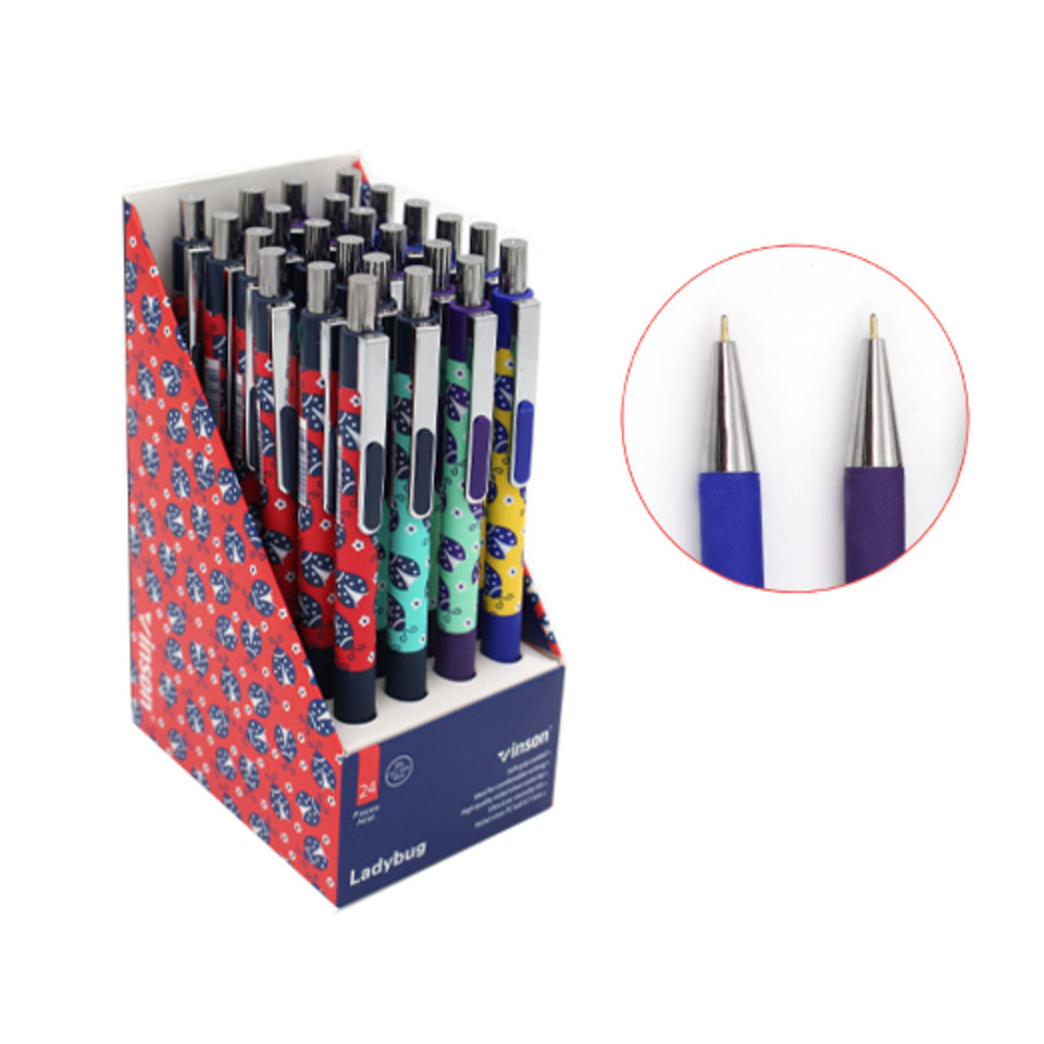 ручка шариковая Божья Коровка автомат масляные чернила синяя cp-78