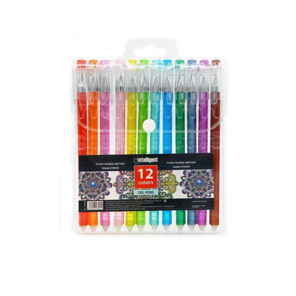 ручки гелевые набор 12 цветов Пиши стирай ch-5018 318642
