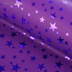 пленка голография Звезды сиреневая 100х70см 1396747