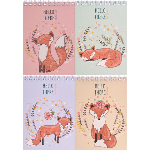 блокнот А6 40 листов Весенние Лисицы на гребне б40-0258