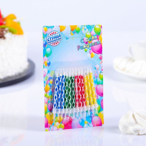 свечи для торта с подставками 12 штук 852020