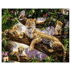 картина по номерам Леопарды 40х50см tz13907