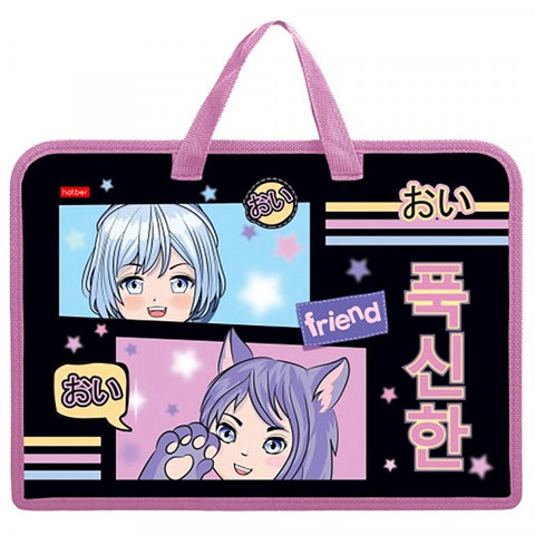 папка для тетрадей с ручками Аниме пластик 49007 078969