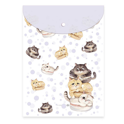 папка-конверт на кнопке А4 Коты-Вкусняшки 59365