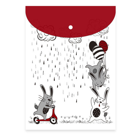 папка-конверт на кнопке А4 Забавные Зайцы 59366