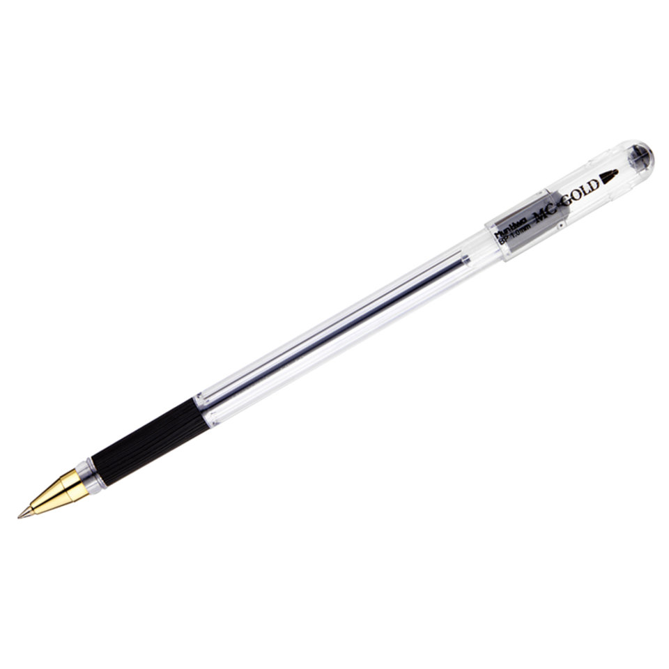 ручка шариковая Mun-Hwa MC Gold черная, масляная основа 0.5мм резиновая вставка
