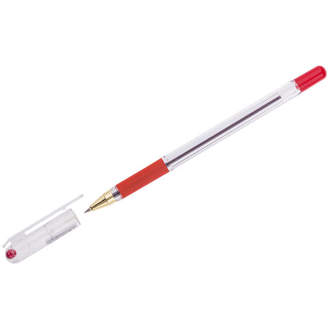 ручка шариковая Mun-Hwa MC Gold красная, масляная основа 0.5мм резиновая вставка