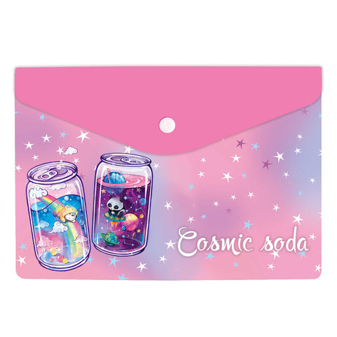 папка-конверт на кнопке А5 Панды в Банке с Содовой 58816