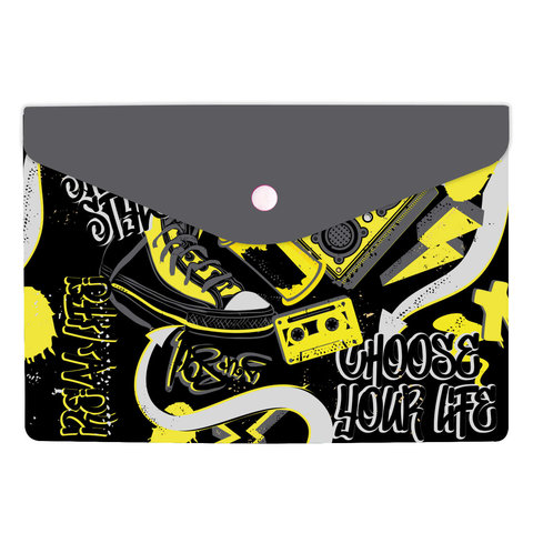 папка-конверт на кнопке А5 Кеды 58818