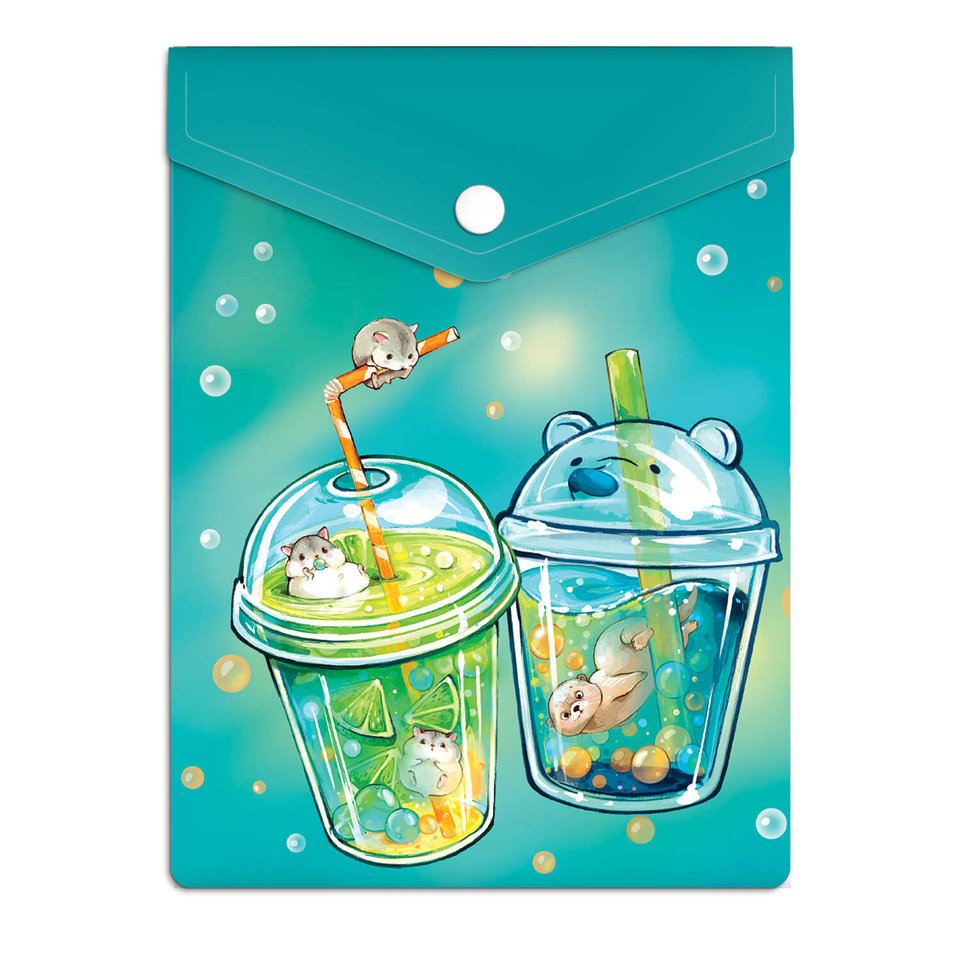 папка-конверт на кнопке А6 Хомячки в Лимонаде 59384