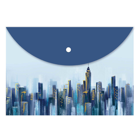 папка-конверт на кнопке А4 Небоскребы 62003