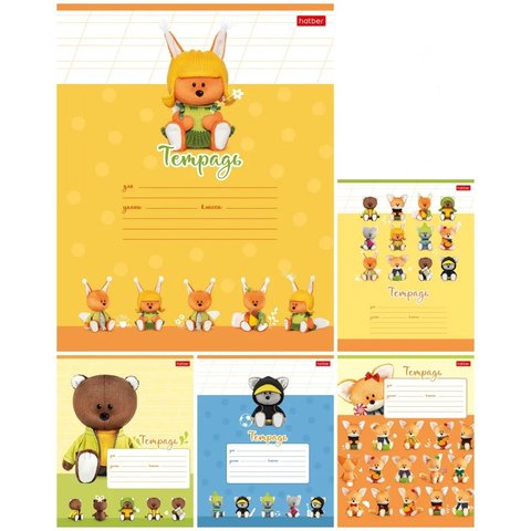 тетрадь 12 листов Лесята в косую линейку 080090