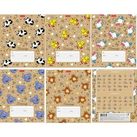 тетрадь 12 листов Забавные Зверушки в линейку 080062