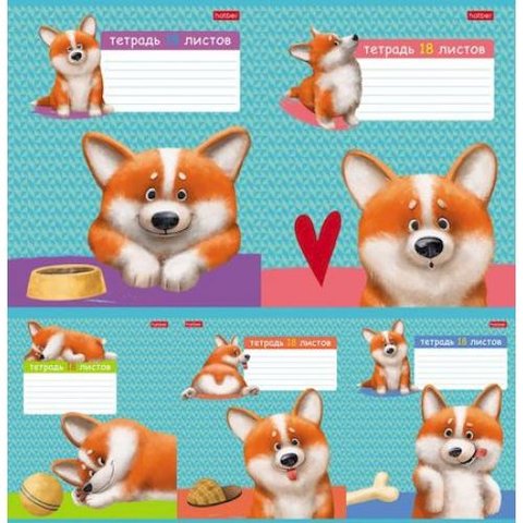 тетрадь 18 листов Рыжий Коржик в клетку 080098